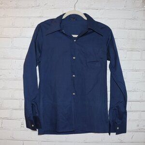 Vintage Gantry Navy Shirt – Size 18 – Button-Up – Permanent Press